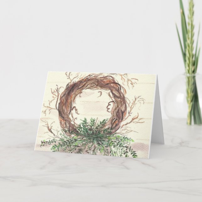 Cartes Pour Fêtes Annuelles Guirlande d'eucalyptus (Devant)