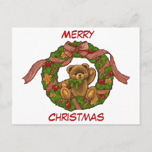 Cartes Pour Fêtes Annuelles Guirlande d'ours de nounours de Noël