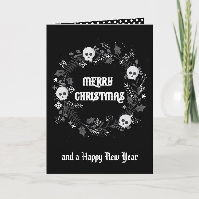 Cartes Pour Fêtes Annuelles Guirlande gothique de Noël (Devant)