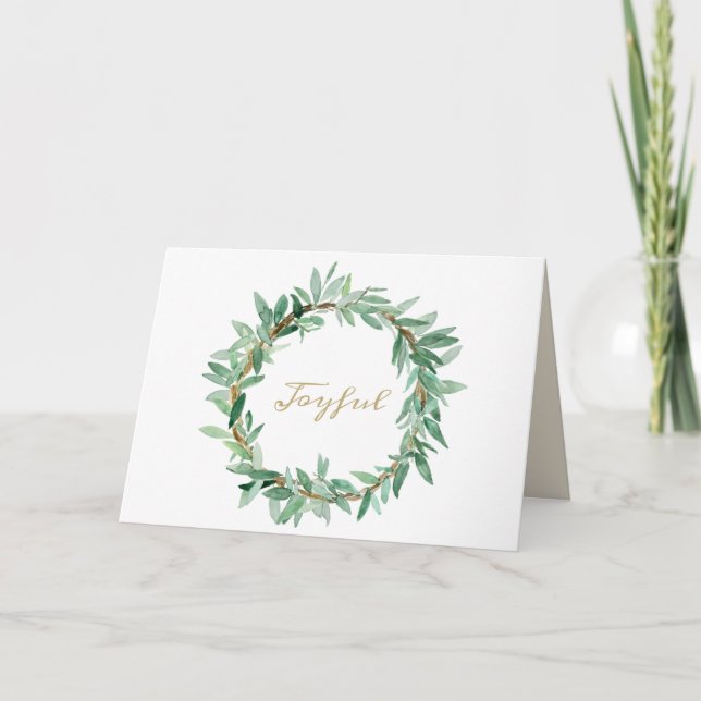 Cartes Pour Fêtes Annuelles Guirlande olive de laurier d'entreprise (Devant)
