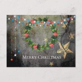 Cartes Pour Fêtes Annuelles Guirlande patriotique de Joyeux Noël de ~ de