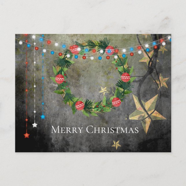 Cartes Pour Fêtes Annuelles Guirlande patriotique de Joyeux Noël de ~ de (Devant)