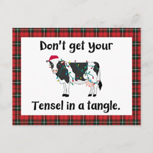 Cartes Pour Fêtes Annuelles Guirlandes Dans Un Imbroglio Vache De Noël Drôle D