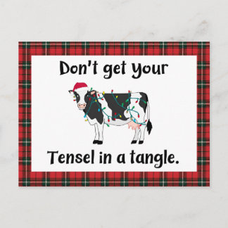 Cartes Pour Fêtes Annuelles Guirlandes Dans Un Imbroglio Vache De Noël Drôle D