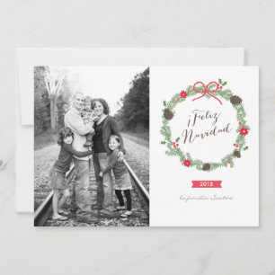Cartes Pour Fêtes Annuelles Guirnalda de Navidad Tarjeta De Navidad