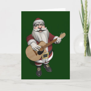 Cartes Pour Fêtes Annuelles Guitar de Santa Plays