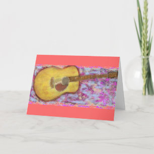 Cartes Pour Fêtes Annuelles Guitare acoustique paix sur terre
