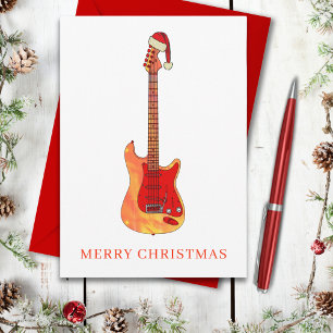 Cartes Pour Fêtes Annuelles Guitare cool de feu de Noël