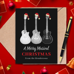 Cartes Pour Fêtes Annuelles Guitare cool Noël Merry Music Personnalisé