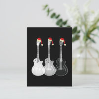Guitare cool Père Noël noir et blanc