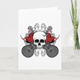 Cartes Pour Fêtes Annuelles Guitare du crâne du coeur