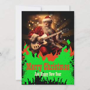 Cartes Pour Fêtes Annuelles Guitare du Père Noël