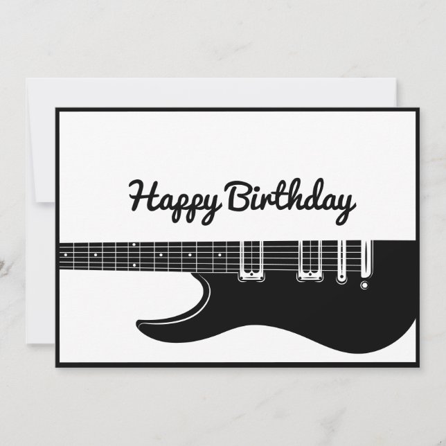 Cartes Pour Fêtes Annuelles Guitare Joyeux Anniversaire (Devant)