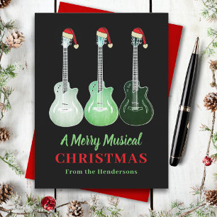Cartes Pour Fêtes Annuelles Guitare Noël Joyeux Musicale Personnalisée