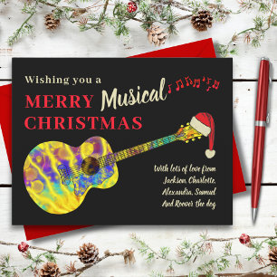 Cartes Pour Fêtes Annuelles Guitare Noël Rock and Roll Budget