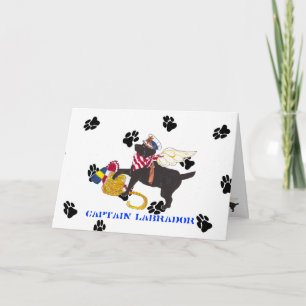 Cartes Pour Fêtes Annuelles Gulliver's Angels Black Labrador "Bone Mot"