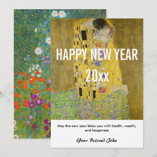 Cartes Pour Fêtes Annuelles Gustav Klimt - Bonne année avec le baiser