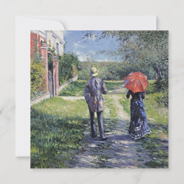 Cartes Pour Fêtes Annuelles Gustave Caillebotte - Le chemin vers le haut (Devant)