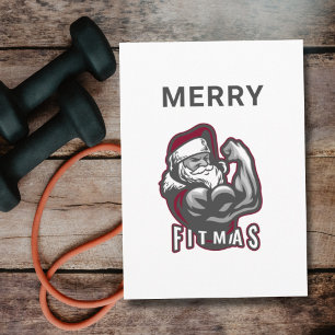 Cartes Pour Fêtes Annuelles gymnase amoureux à Père Noël joyeux Noël drôle