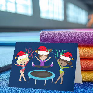 Cartes Pour Fêtes Annuelles Gymnastique de Noël Gymnaste Girls