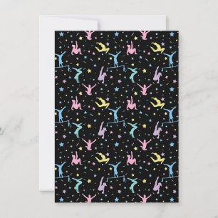 Cartes Pour Fêtes Annuelles Gymnastique Féminine Gymnastes avec Étoiles