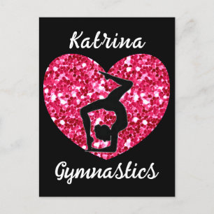 Cartes Pour Fêtes Annuelles Gymnastique noir et rose chaud Personnalisé