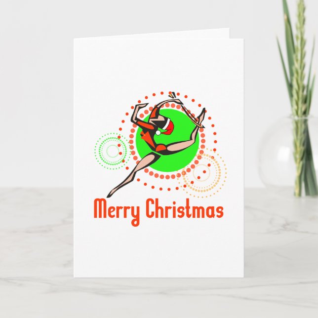 Cartes Pour Fêtes Annuelles Gymnastique rythmique Joyeux Noël (Devant)