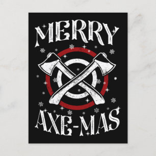 Cartes Pour Fêtes Annuelles Hache Lancer de Hache Bûcheron Joyeux Axe-mas