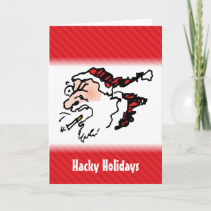 Cartes Pour Fêtes Annuelles Hackin Père Noël Drôle Cartoon