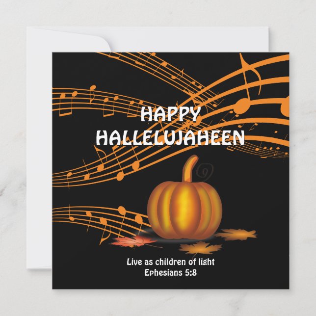 Cartes Pour Fêtes Annuelles HALLELUJAHEEN | CITROUILLE | Christian Halloween (Devant)