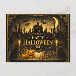 Cartes Pour Fêtes Annuelles Halloween Art Déco noir et or