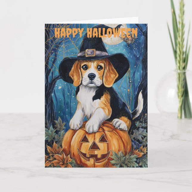 Cartes Pour Fêtes Annuelles Halloween Beagle (Devant)