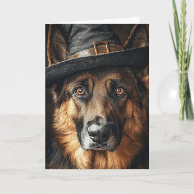 Cartes Pour Fêtes Annuelles Halloween berger allemand (Devant)