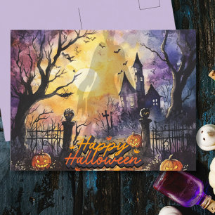 Cartes Pour Fêtes Annuelles Halloween brillant hanté
