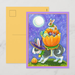 CARTES POUR FÊTES ANNUELLES HALLOWEEN BUNNIES, CANDY CORN, COLORÉ