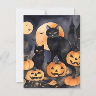 Cartes Pour Fêtes Annuelles Halloween Chat Noir