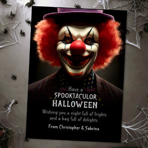 Cartes Pour Fêtes Annuelles Halloween Clown Déplaisant éffrayant