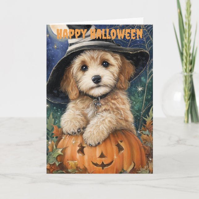 Cartes Pour Fêtes Annuelles Halloween Cockapoo Dog (Devant)