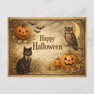 Cartes Pour Fêtes Annuelles Halloween de récolte d'automne vintage classique