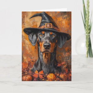 Cartes Pour Fêtes Annuelles Halloween Doberman Witch