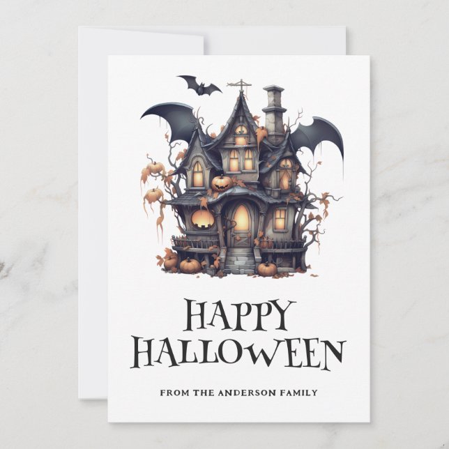 Cartes Pour Fêtes Annuelles Halloween Éffrayant (Devant)