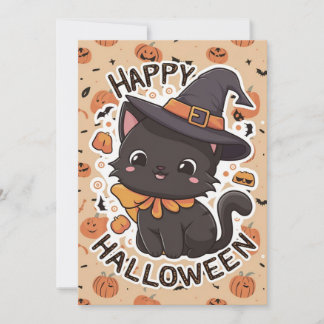 Cartes Pour Fêtes Annuelles Halloween éffrayant Cute Happy
