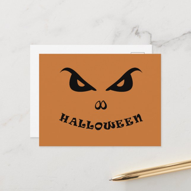 Cartes Pour Fêtes Annuelles Halloween éffrayant effrayant visage (Devant/Arrière en situation)