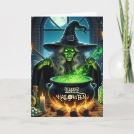 Cartes Pour Fêtes Annuelles Halloween éffrayante vieille sorcière