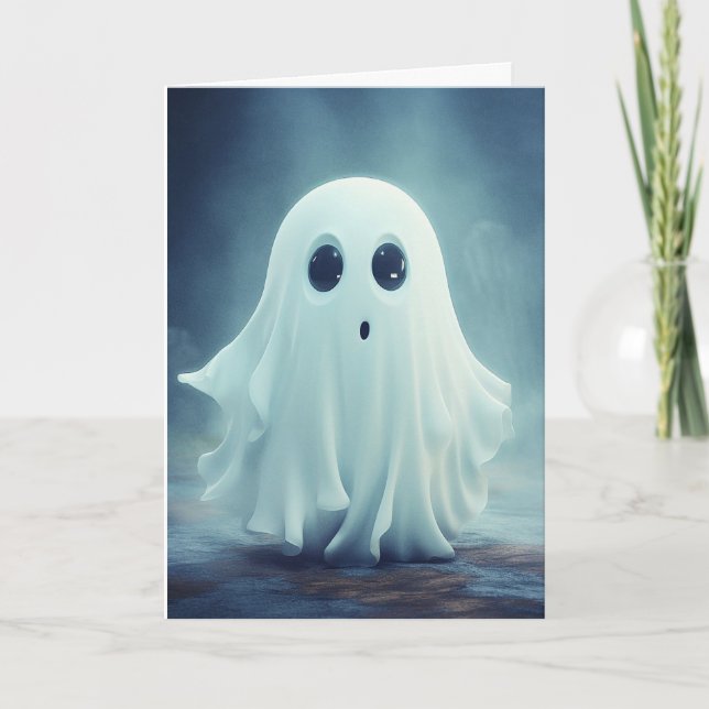 Cartes Pour Fêtes Annuelles Halloween fantôme mignon (Devant)
