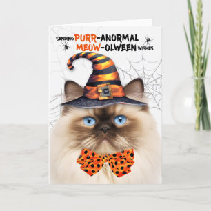 Cartes Pour Fêtes Annuelles Halloween Himalayan Chat PURRanormal MEOWolween