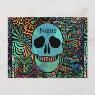 Cartes Pour Fêtes Annuelles Halloween Hippie Skull Thunder_cove