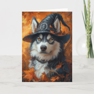 Cartes Pour Fêtes Annuelles Halloween Husky Witch