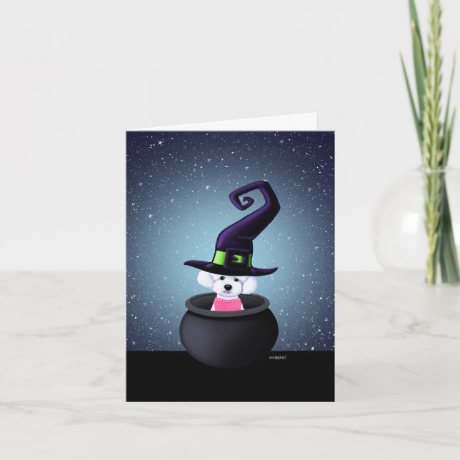 Cartes Pour Fêtes Annuelles Halloween KiniArt Bichon Frise (Devant)