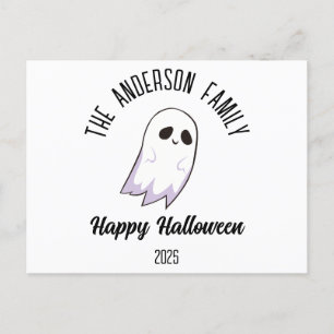 Cartes Pour Fêtes Annuelles Halloween mignon fantôme Nom personnalisé Année